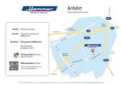Anfahrt Hammer Headquarter Aachen
